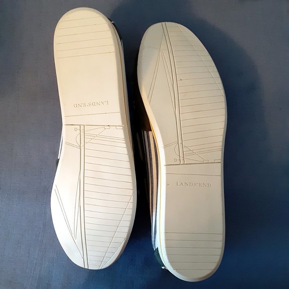 Lands' End Women's Gray and Striped Dockside Loafers Size; 8B - Picture 5 of 8